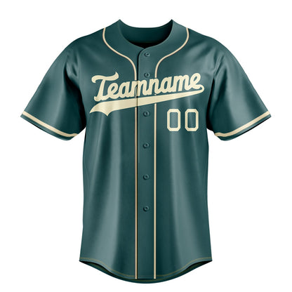 Midnight-Green & Cream Diamond Baseball Jersey