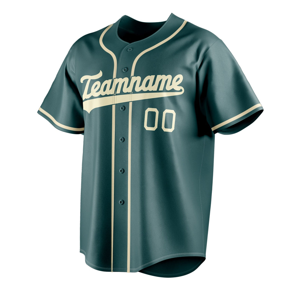 Midnight-Green & Cream Diamond Baseball Jersey