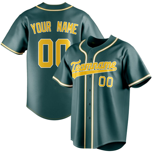Personalized Midnight Green & Gold Color Fan Baseball Jersey BB01240531JZ451