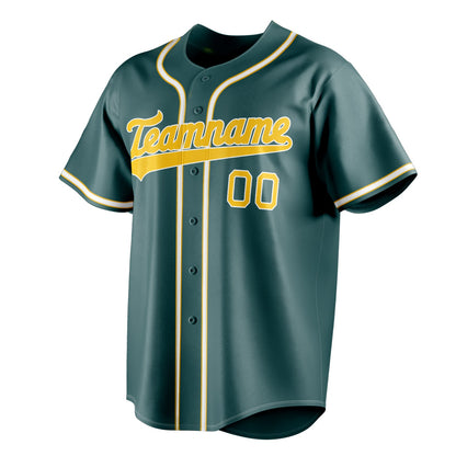 Midnight-Green & Gold Rally Baseball Jersey