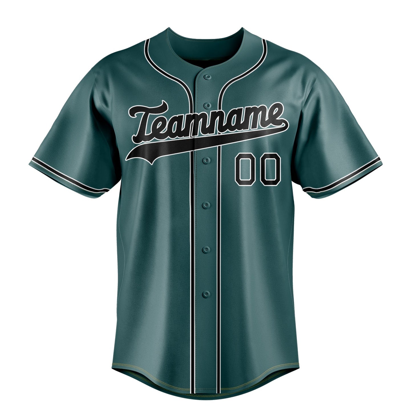 Midnight-Green & Black Field Baseball Jersey