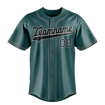 Midnight-Green & Black Field Baseball Jersey