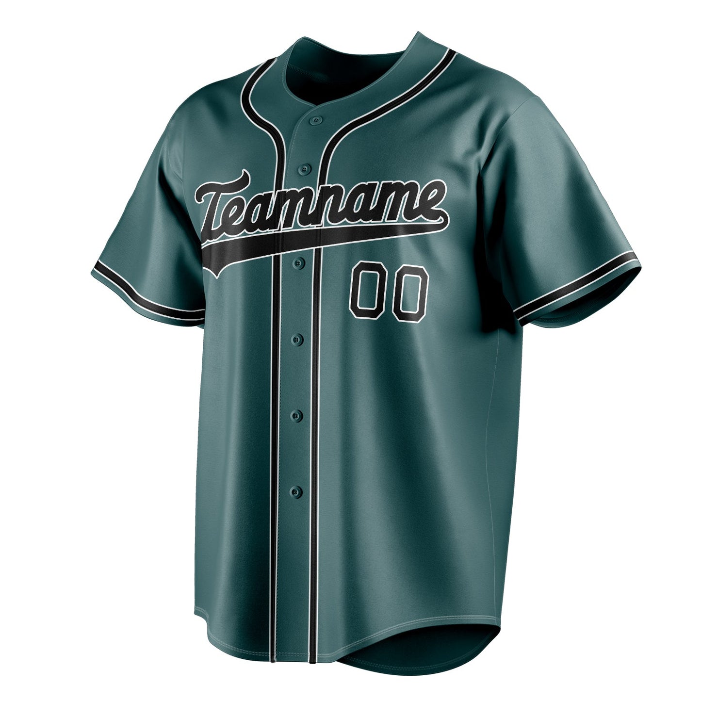 Midnight-Green & Black Field Baseball Jersey