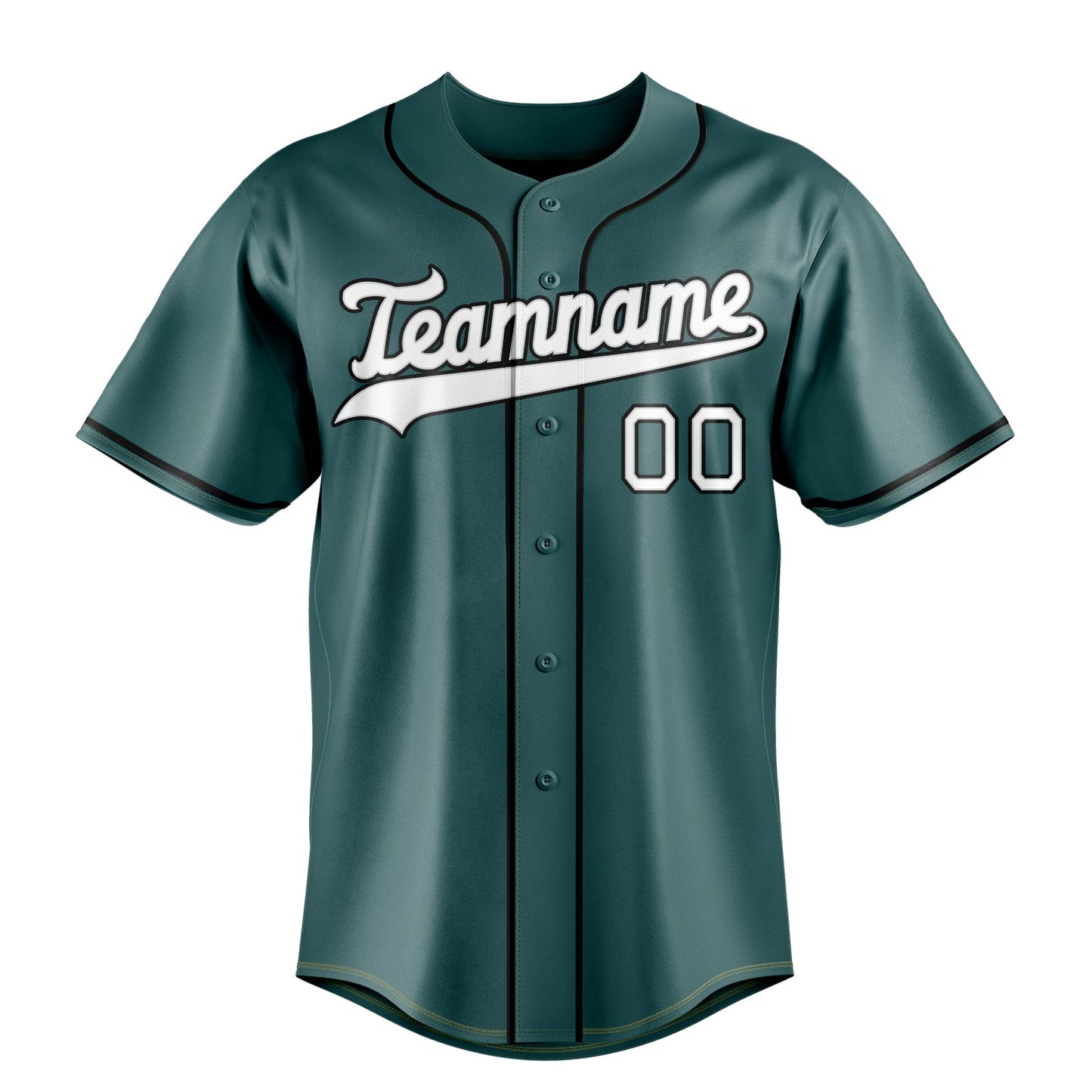 Midnight-Green & White Ace Baseball Jersey
