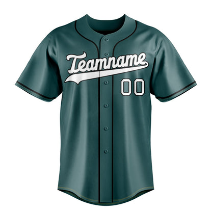 Midnight-Green & White Ace Baseball Jersey