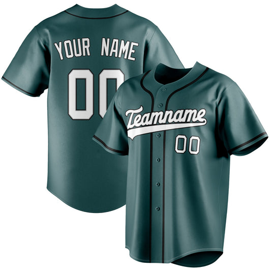 Personalized Midnight Green & White Color Fan Baseball Jersey BB01240531JZ457