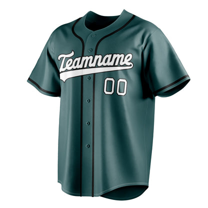 Midnight-Green & White Ace Baseball Jersey
