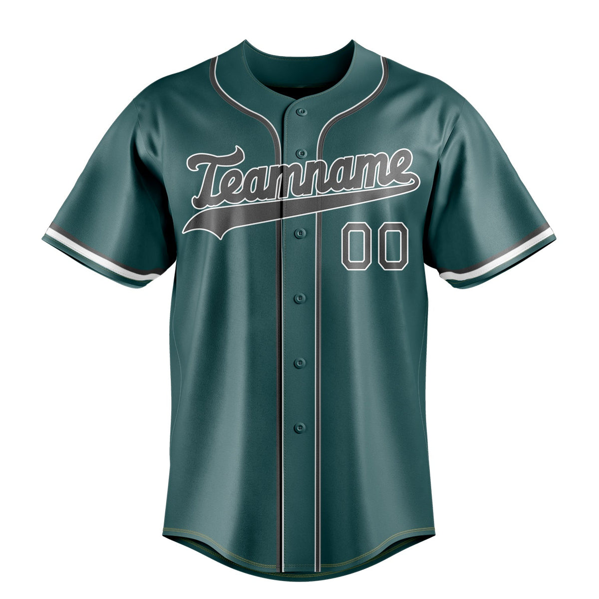 Midnight-Green & Gray Rookie Baseball Jersey