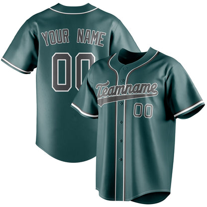 Personalized Midnight Green & Gray Color Fan Baseball Jersey BB01240531JZ458