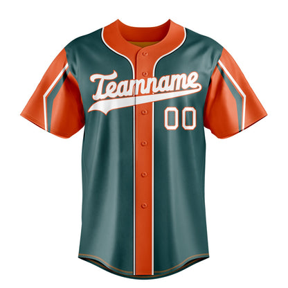 Midnight-Green & Orange Heritage Baseball Jersey