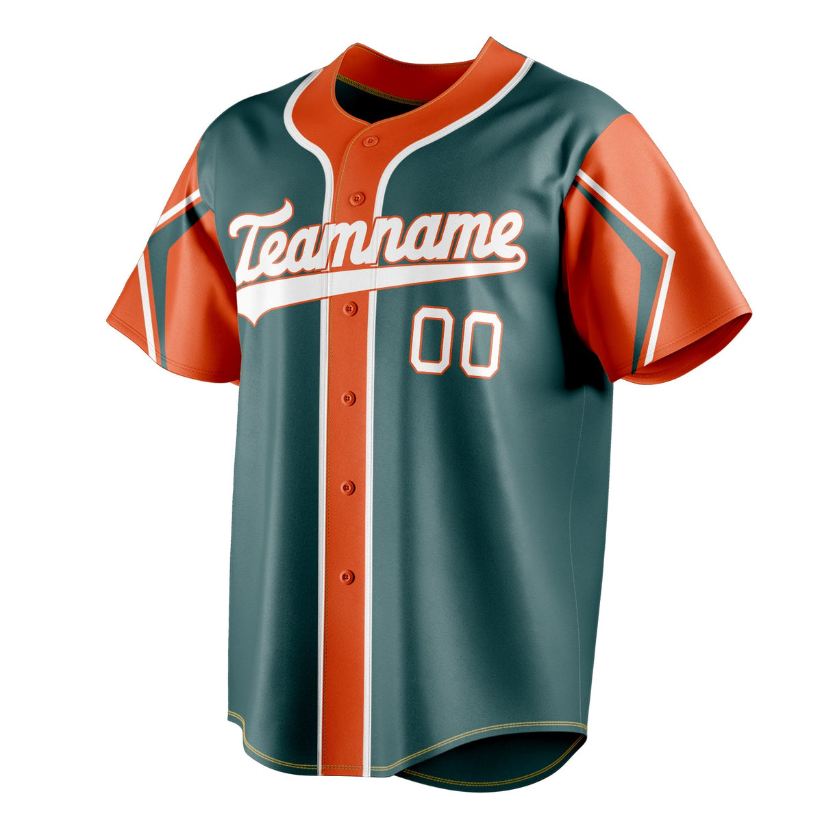 Midnight-Green & Orange Heritage Baseball Jersey