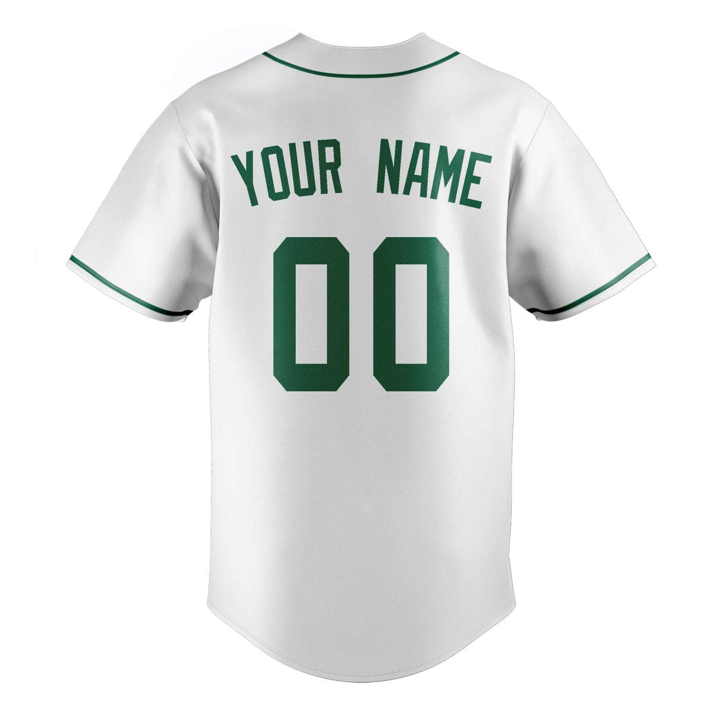 White & Kelly-Green League Baseball Jersey