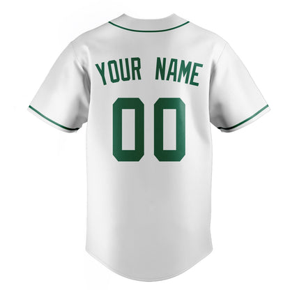 White & Kelly-Green League Baseball Jersey