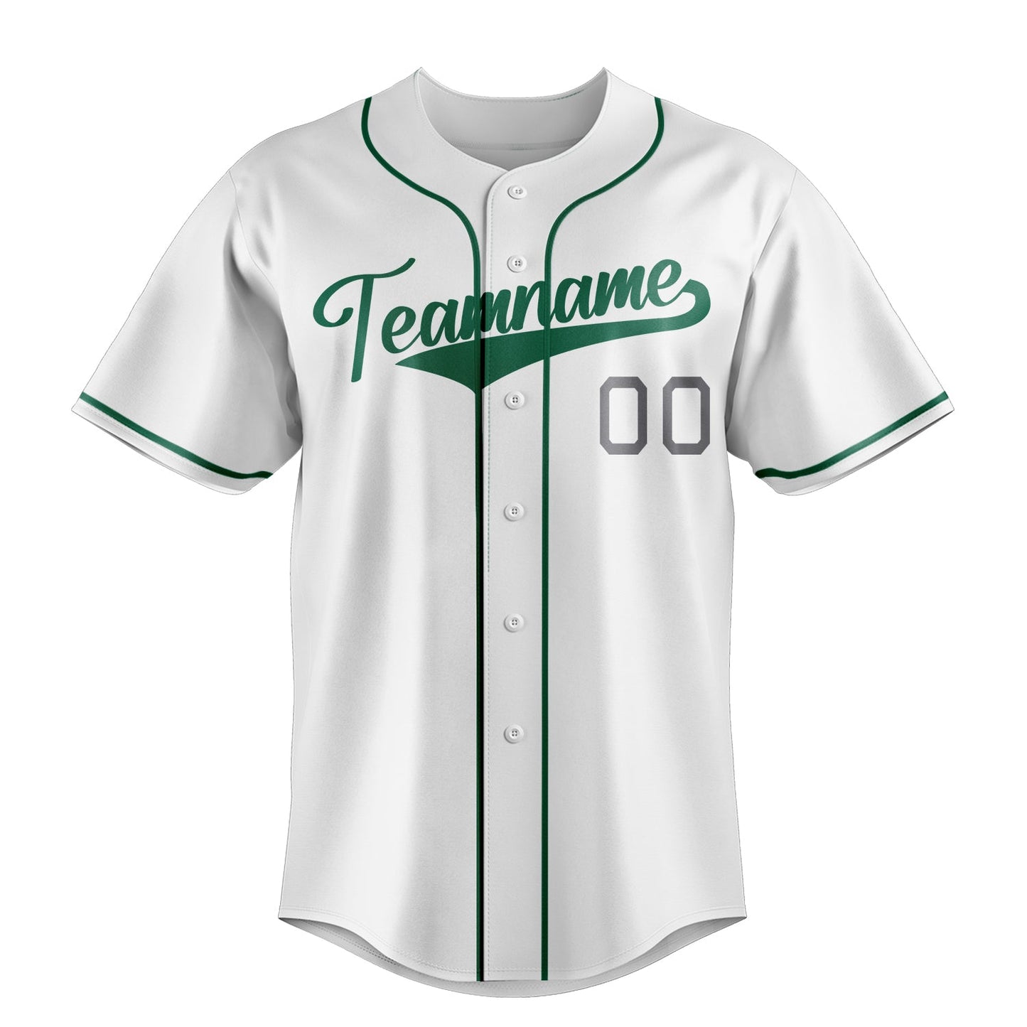 White & Kelly-Green League Baseball Jersey