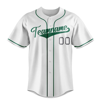 White & Kelly-Green League Baseball Jersey