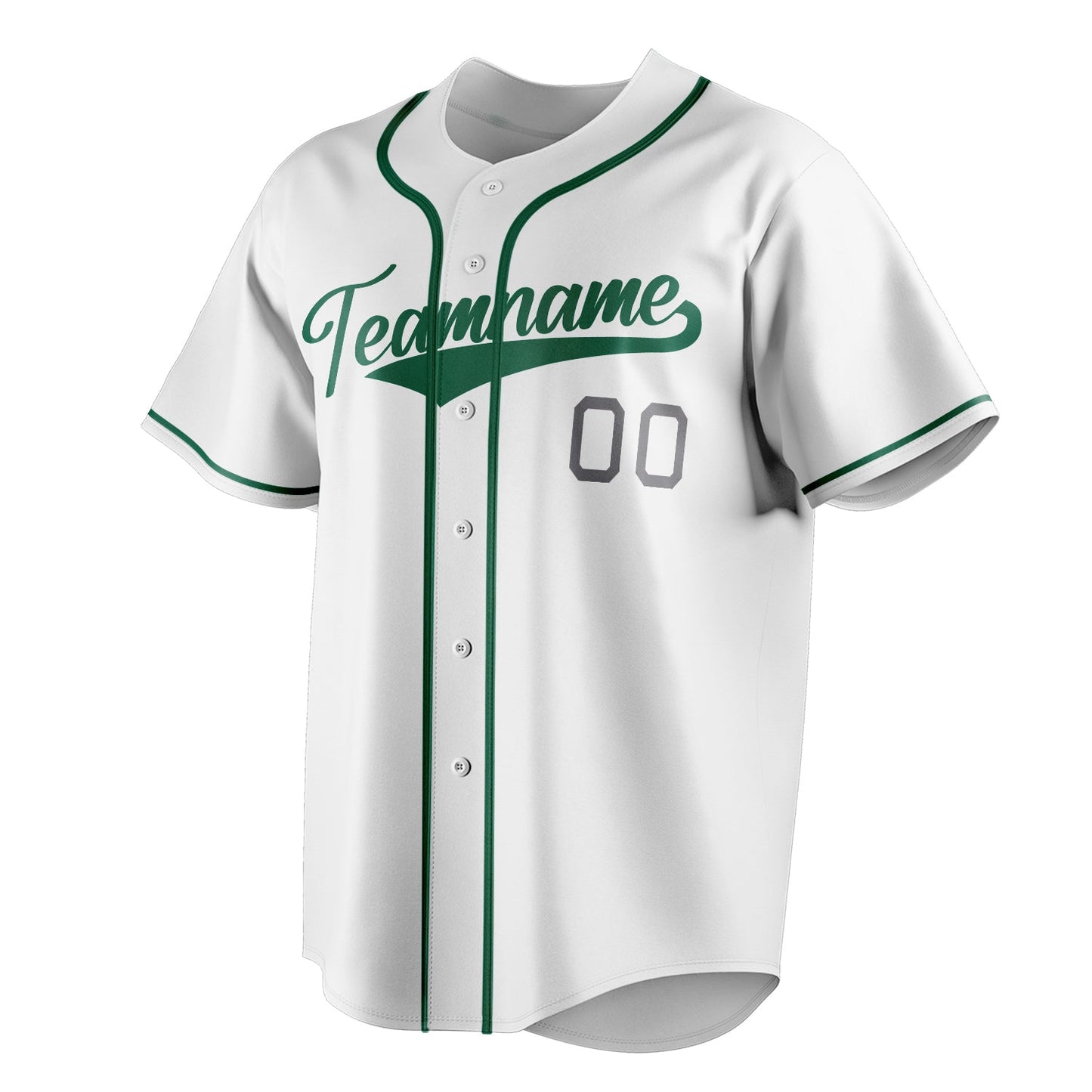 White & Kelly-Green League Baseball Jersey