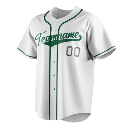 White & Kelly-Green League Baseball Jersey