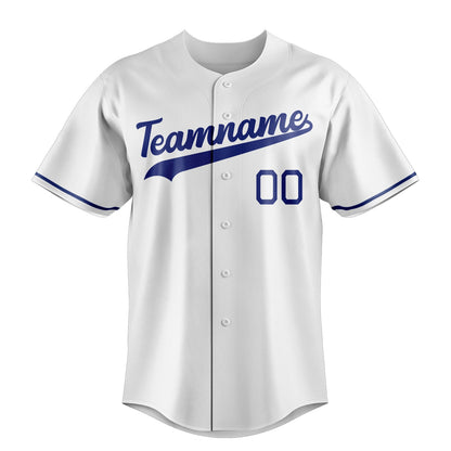 White & Royal Stadium Baseball Jersey