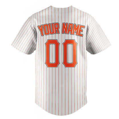 White & Orange Varsity Baseball Jersey