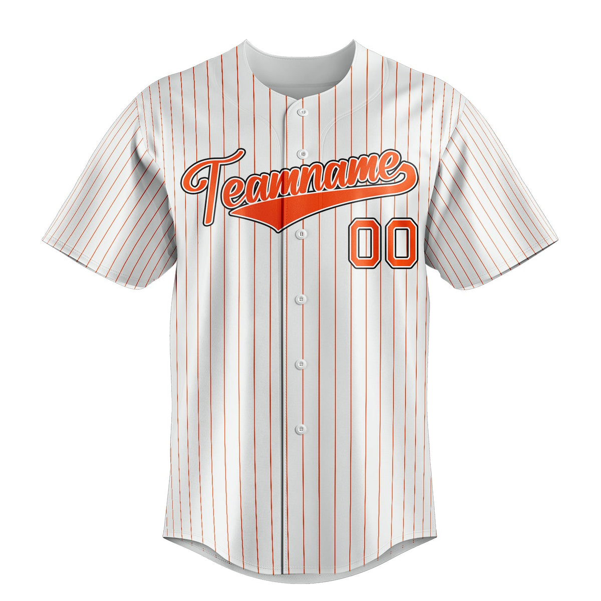 White & Orange Varsity Baseball Jersey