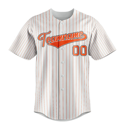 White & Orange Varsity Baseball Jersey