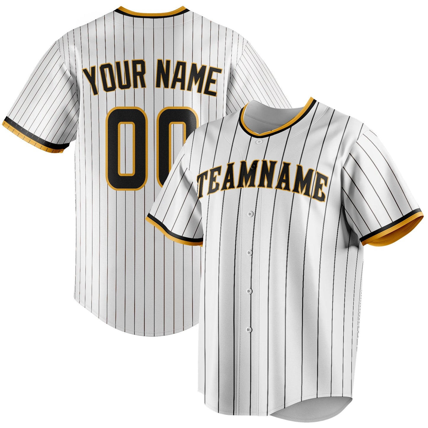 Personalized White & Brown Brown Pinstripe Fan Baseball Jersey BB01240531LH509
