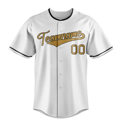 White & Old-Gold Seventh Baseball Jersey
