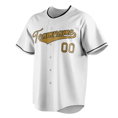 White & Old-Gold Seventh Baseball Jersey