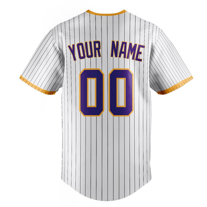 White & Purple Homeplate Baseball Jersey