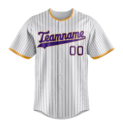 White & Purple Homeplate Baseball Jersey