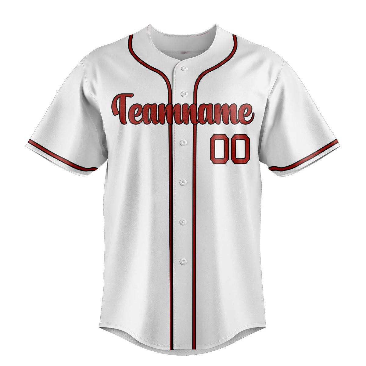 White & Red Clubhouse Baseball Jersey