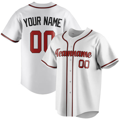 Personalized White & Red Color Fan Baseball Jersey BB01240531LH515
