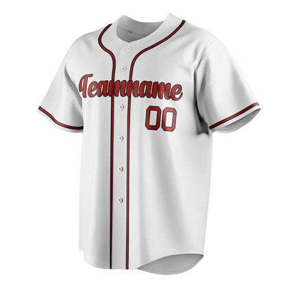 White & Red Clubhouse Baseball Jersey