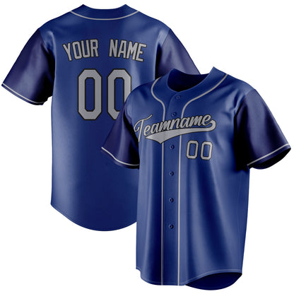Personalized Royal & Gray Color Fan Baseball Jersey BB01240531TY369