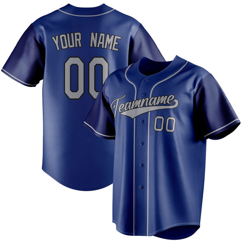 Personalized Royal & Gray Color Fan Baseball Jersey BB01240531TY369
