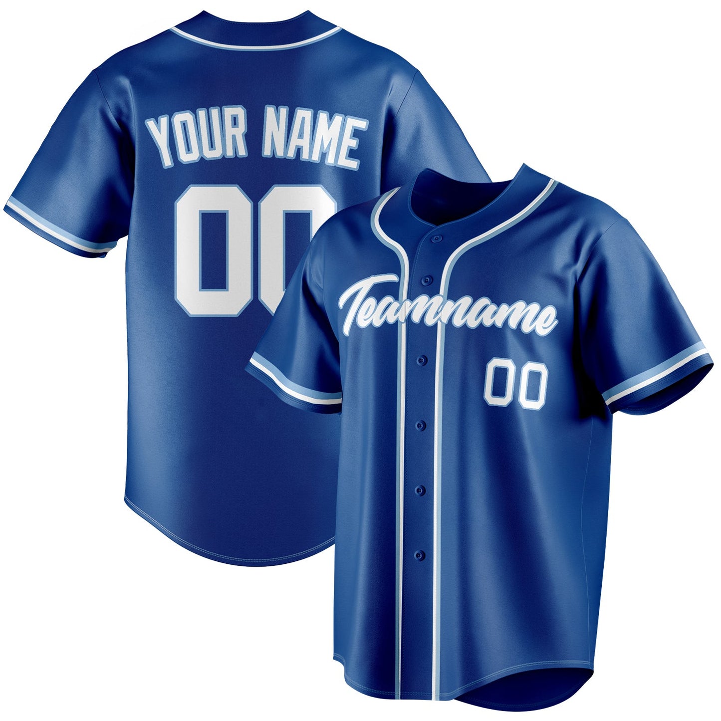 Personalized Royal & White Color Fan Baseball Jersey BB01240531TY376