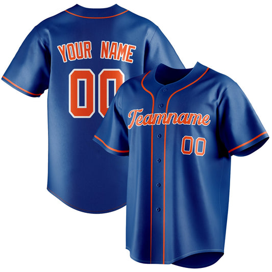 Personalized Royal & Orange Color Fan Baseball Jersey BB01240531TY377