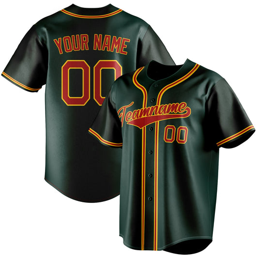 Personalized Green & Red Color Fan Baseball Jersey BB01240531TY401
