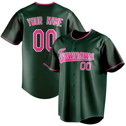 Personalized Green & Pink Color Fan Baseball Jersey BB01240531TY405