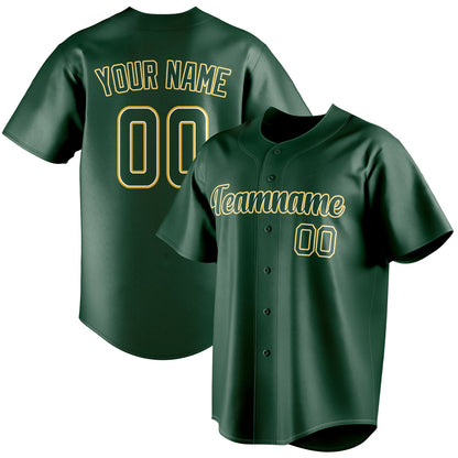 Personalized Green & Gold Color Fan Baseball Jersey BB01240531TY412