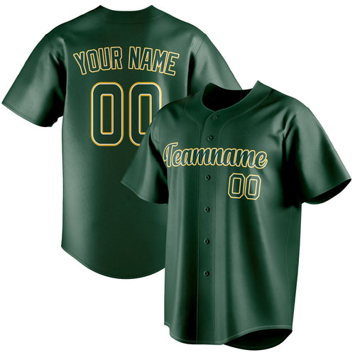 Personalized Green & Gold Color Fan Baseball Jersey BB01240531TY412