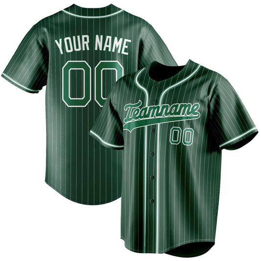 Personalized Green & Kelly Green White Pinstripe Fan Baseball Jersey BB01240531TY414