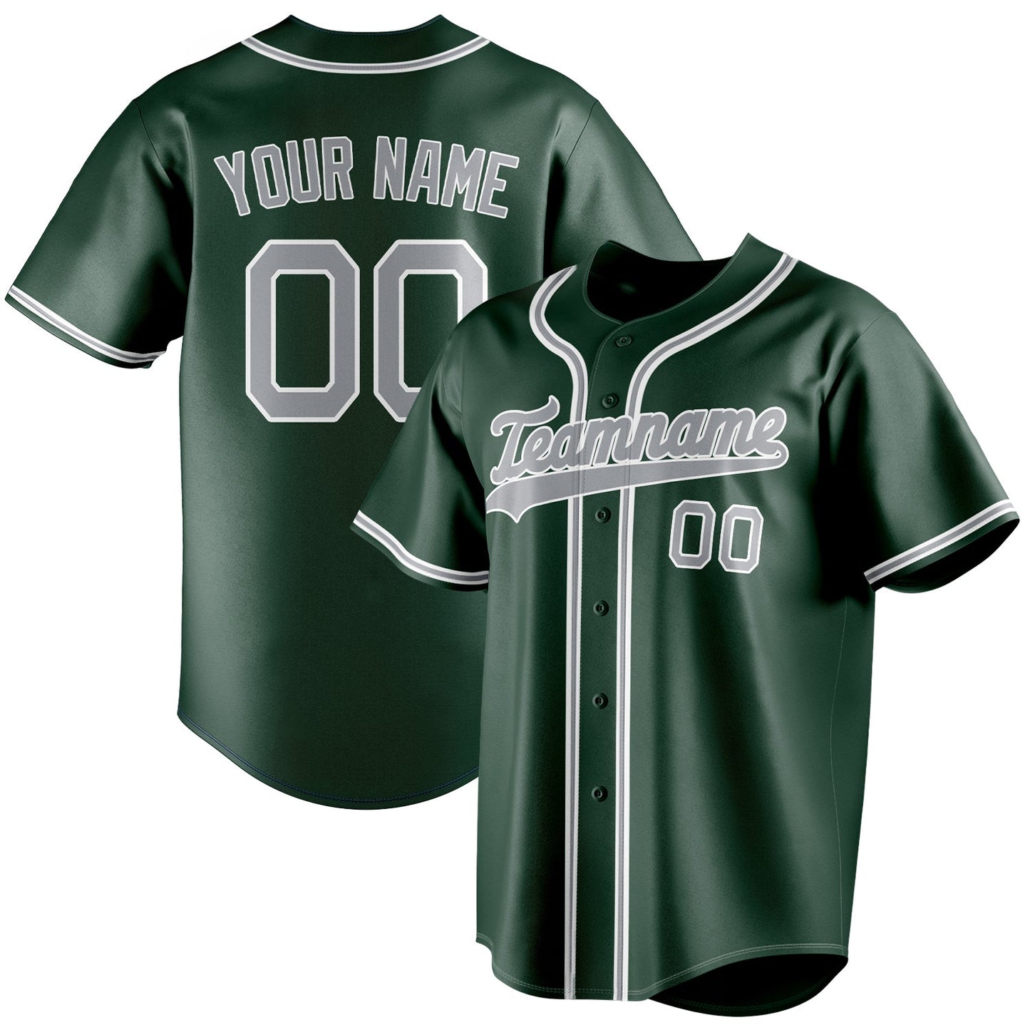 Personalized Green & Gray Color Fan Baseball Jersey BB01240531TY415