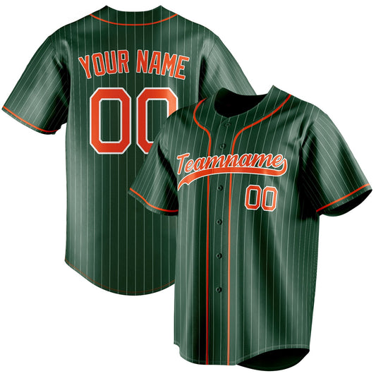 Personalized Green & Orange White Pinstripe Fan Baseball Jersey BB01240531TY418