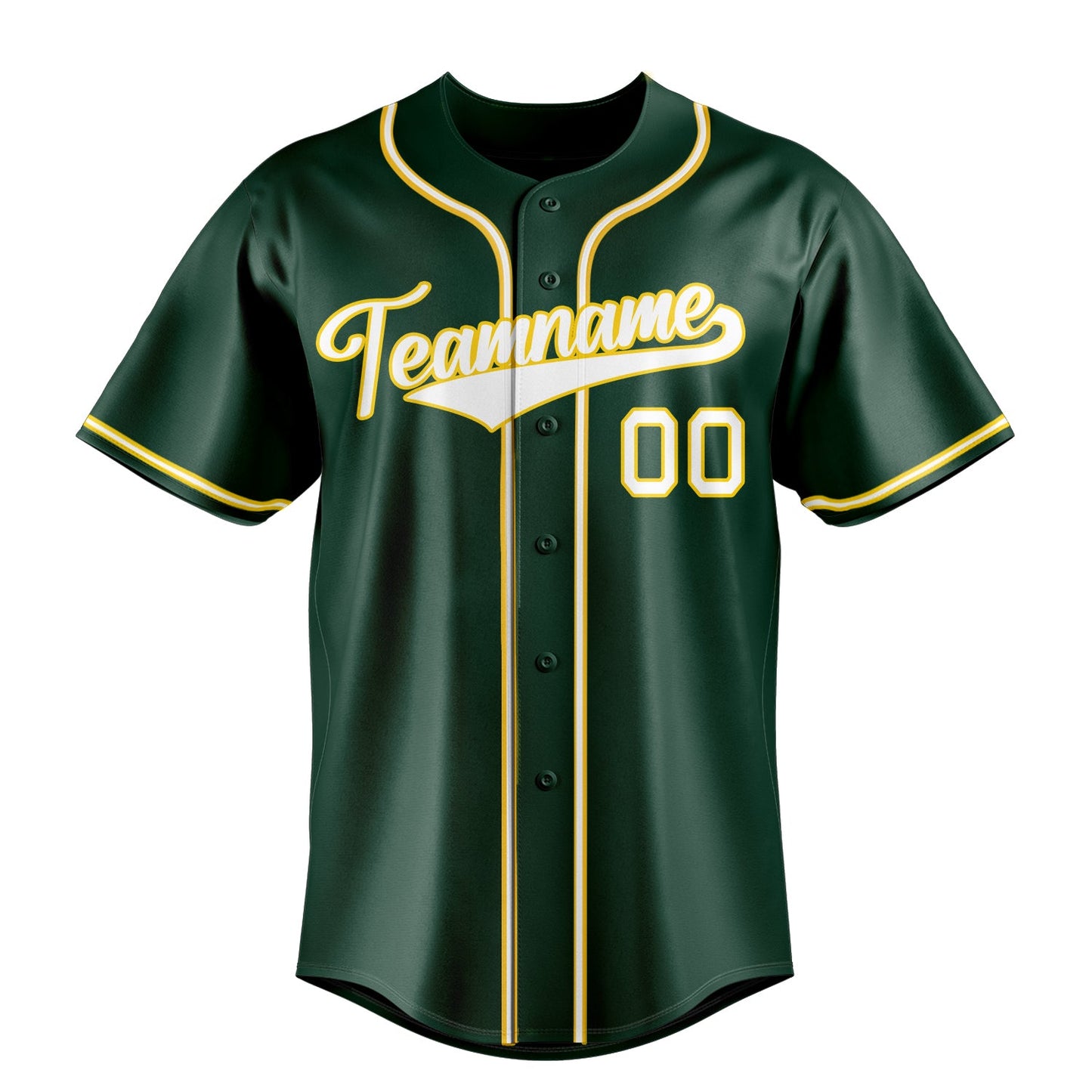 Green & White Ballpark Baseball Jersey