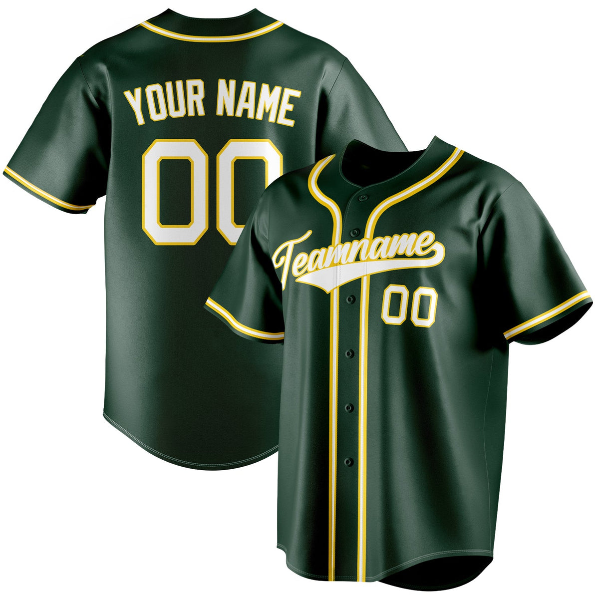 Personalized Green & White Color Fan Baseball Jersey BB01240531TY419