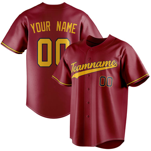Personalized Maroon & Gold Color Fan Baseball Jersey BB01240531WX473