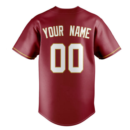 Maroon & Cream Clubhouse Baseball Jersey