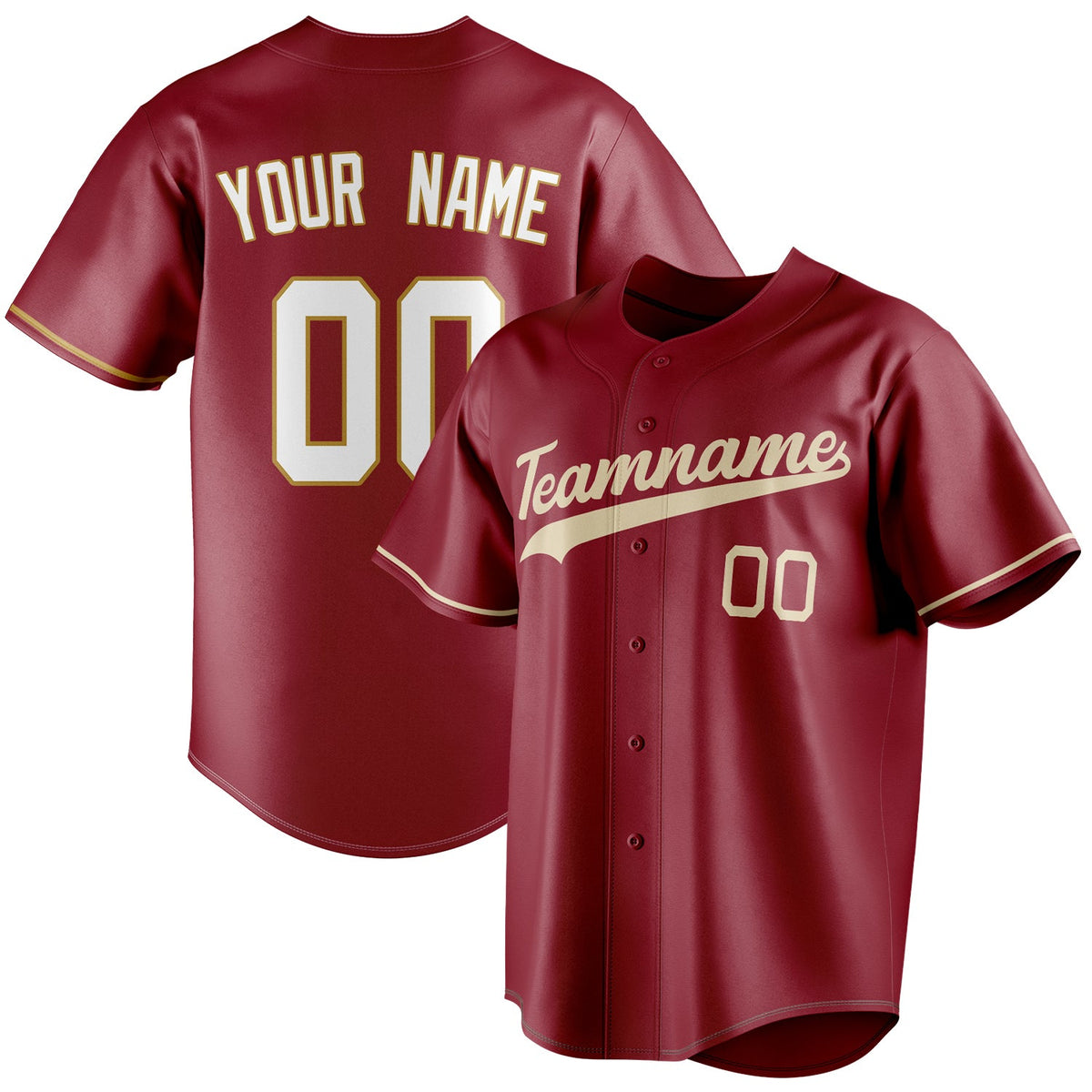 Personalized Maroon & Cream Color Fan Baseball Jersey BB01240531WX480