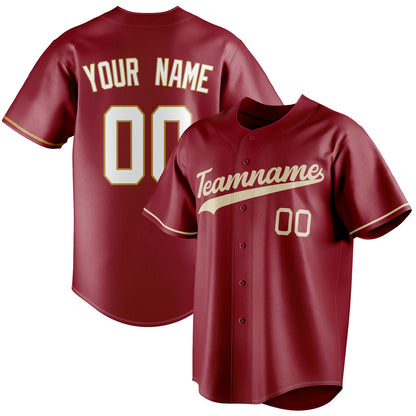 Personalized Maroon & Cream Color Fan Baseball Jersey BB01240531WX480